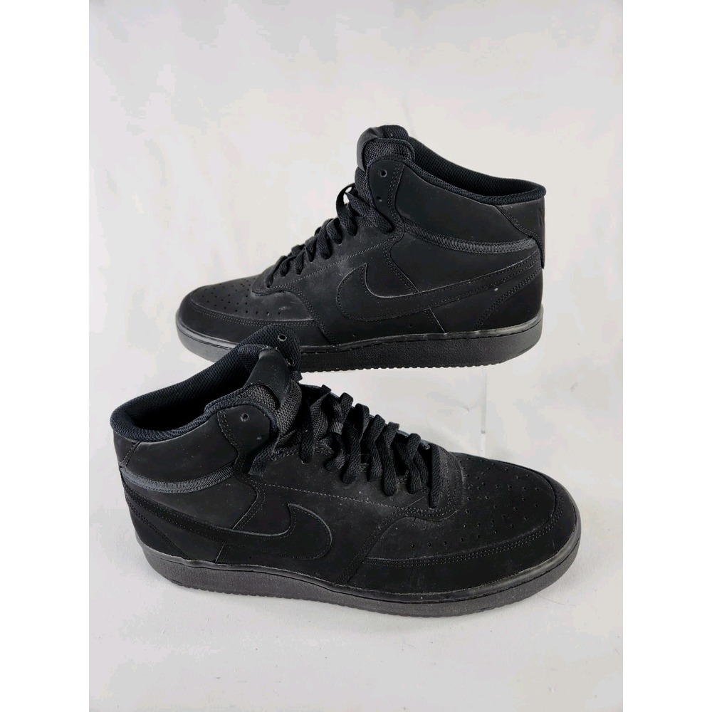 Nike‎ COURT VISION MID Men's 11.5 All Black CU6620-001 Basketball Sneaker Shoes